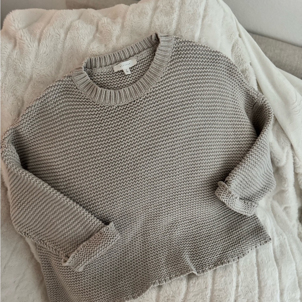 All:Row Cozy Gray Knit Sweater
